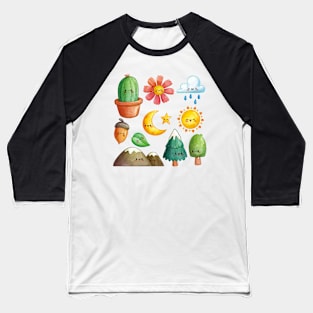 Kawaii Nature Baseball T-Shirt